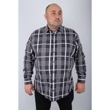 Moc Grande Büyük Beden Erkek Gömlek Siyah Regular Fit Günlük Stil Ekose Desen - 2XL