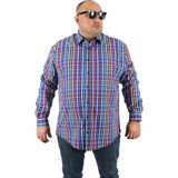 Moc Grande Büyük Beden Erkek Piqquare Gömlek Beyaz Regular Fit Günlük Stil Uzun Kol - 2XL