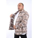 Moc Grande Büyük Beden Oduncu Gömlek Kahverengi Ekose-Kareli Regular Fit Erkek Günlük Stil - 9XL