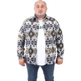 Moc Grande Büyük Beden Oduncu Gömlek Siyah Erkek Günlük Regular Fit Tasarım 22210-SIYAH - 9XL