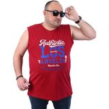 Moc Grande Erkek Büyük Beden Atlet Bis Yaka Los Angeles Bordo 22136-6-STD - 2XL - Renkli