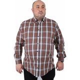 Moc Grande Erkek Gömlek Uzun Kol 6XL Lacivert Ekose-Kareli Konforlu Kesim