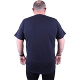 Moc Grande Erkekler İçin Lacivert Büyük Beden Kısa Kol Likralı Basic V Yaka Tişört - 8XL