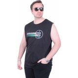Moc Grande Mocgrande Büyük Beden Baskılı Kolsuz Tişört Horizon 26128 Sıyah - Siyah - 4XL