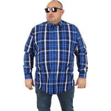 Moc Grande Mocgrande Büyük Beden Erkek Gömlek Colourful Square 23365 Lacıvert - 8XL - Lacivert