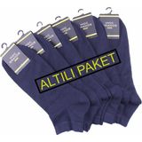 Moc Grande Mocgrande Erkek Büyük Beden Bambu Dikişsiz Altılı Paket Patik Çorap 11903 Lacivert - 46 - 50