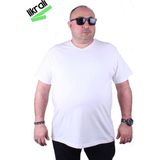 Moc Grande Mocgrande Erkek Büyük Beden Likralı Basic V Yaka Tişört 11170 Beyaz - 9XL