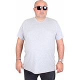 Moc Grande Mocgrande Erkek Büyük Beden Likralı Basic V Yaka Tişört 11170 Grı Melanj - 10XL - Gri Melanj