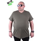Moc Grande Mocgrande Erkek Büyük Beden Likralı Basic V Yaka Tişört 11170 Hakı - 9XL - Haki