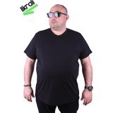 Moc Grande Mocgrande Erkek Büyük Beden Likralı Basic V Yaka Tişört 11170 Sıyah - 4XL - Siyah