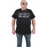Moc Grande Mocgrande Erkek Büyük Beden Sıfır Yaka T-Shirt Nyc 24133 Sıyah - Siyah - 3XL