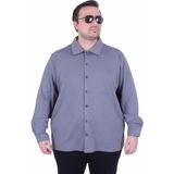 Moc Grande Mocgrande Erkek Büyük Beden Uzun Kollu Gömlek 25727 Fume - Füme - 4XL