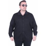 Moc Grande Mocgrande Erkek Büyük Beden Uzun Kollu Gömlek 25727 Sıyah - Siyah - 8XL