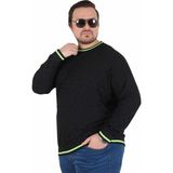 Moc Grande Mocgrande Erkek Sıfır Yaka Triko Kazak Siyah Bisiklet Yaka Günlük Kullanım İçin Rahat - 6XL