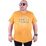 Moc Grande Nyc 23115 Büyük Beden Hardal Erkek T-shirt