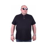 Moc Grande Polo 11501 Büyük Beden Siyah Erkek T-shirt