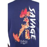 Moc Grande Savage 23101 Büyük Beden Koyu Mavi Erkek T-shirt