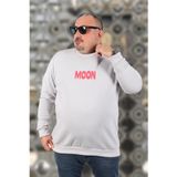 MOC GRANDE Starbattal Büyük Beden Erkek Sweat Moon 22731 Taş Gri
