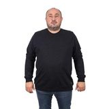 MOC GRANDE Starbattal Büyük Beden Sweatshirt Bisiklet Yaka Deri Arma 22703-2119