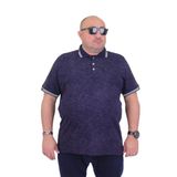 MOC GRANDE Starbattal Erkek Büyük Beden Polo Yaka Mat Baskılı Tişört 24451 Marin