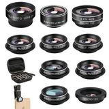 Mocalaca Telefon Kamera Lensi (11 Lens) Telefon Lens Kiti, Balık Gözü/Makro/Geniş Açılı Lens Bağlantısı, Seyahat Kılıflı iPhone 14 13 12 11 Xs X Pro Max Samsung Android Akıllı Telefon için