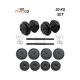 Mocca Style 32 Kg Ağırlık Seti Dambıl , Vücut Geliştirme Aleti ,halter Seti 30 Kg Plaka Ağırlığı