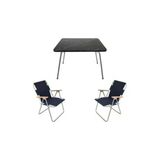 Mocca Style 60x80 Katlanır Masa + 2 Adet Lacivert - Mavi Kamp Sandalyesi Katlanır Sandalye