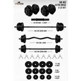 Mocca Style 68 Kg 3 Barlı Ultra Megaset Halter Seti Ve Dambıl Seti, Ağırlık Seti ,fitness Seti