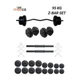 Mocca Style 95 KG Z Barlı Ağırlık Seti 95 Kg Vücut Geliştirme Aleti Halter Seti (90 kg Plaka Ağırlığı)