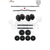 Moccastyle 20 Kg Z-Barlı Megaset Halter Seti Ve Dambıl Seti Ağırlık Fitness Seti