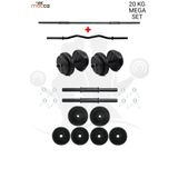 Moccastyle 23 Kg Z-Barlı Megaset Halter Seti Ve Dambıl Seti Ağırlık Fitness Seti(20 Kg Plaka Ağırlığı)
