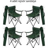 MoccaStyle 4 'lü YEŞİL REJİSÖR SANDALYE