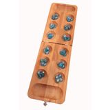 Moccotoys Ahşap Mangala (Renkli Cam Taşlı - Turkuaz) Masif Büyük Boy