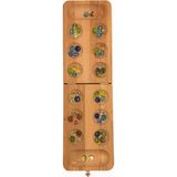 Moccotoys Ahşap Renkli Cam Taşlı Büyük Boy Mangala Eğlenceli Tasarım 5 - 7 Yaş İçin Strateji Geliştirici Oyun