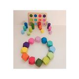 Moccotoys Eşleştirme Tablalı Silindirler Ve 12'li Denge Blokları 2'li Set Masif Ahşap Oyunu