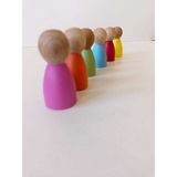 Moccotoys Peg Bebek Renkli Insan Figürleri (Waldorf) - 6 Renk