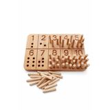 Moccotoys Sayı Çubukları & Eğitici Kartlar Montessori Oyunu (DOĞAL MASİF AHŞAP)