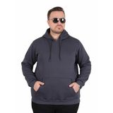 MocGrande Büyük Beden Erkek Basic Sweat Kapüşonlu 11700 FUME