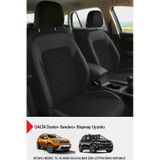 Mocha Taytüyü Oto Koltuk Kılıfı (Dacia Sandero-Stepway-Duster Uyumlu) - Siyah