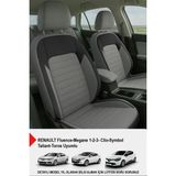Mocha Taytüyü Oto Koltuk Kılıfı (Renault Fluence-Megan 1-2-3-Clio-Symbol-Taliant-Toros Uyumlu) - Füme