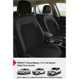 Mocha Taytüyü Oto Koltuk Kılıfı (Renault Fluence-Megan 1-2-3-Clio-Symbol-Taliant-Toros Uyumlu) - Siyah