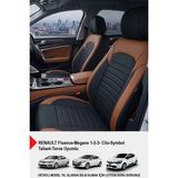 Mocha Taytüyü Oto Koltuk Kılıfı (Renault Fluence-Megan 1-2-3-Clio-Symbol-Taliant-Toros Uyumlu) - Taba