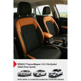 Mocha Taytüyü Oto Koltuk Kılıfı (Renault Fluence-Megan 1-2-3-Clio-Symbol-Taliant-Toros Uyumlu) - Taba