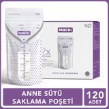 Mochi Anne Sütü Saklama Poşeti 120 Adet Kolay Kullanım ve Besin Değeri Koruma Özellikli - Beyaz
