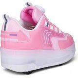 Mocno Kız Çocuk Patenli Işıklı Rahat Spor Ayakkabı & Yeni Model Tarz Patenli Kaykay Tekerlekli Sneakers Lila Pembe - Pembe - Beyaz - 31