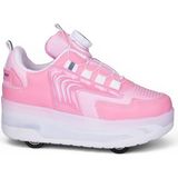 Mocno Kız Çocuk Patenli Işıklı Rahat Spor Ayakkabı & Yeni Model Tarz Patenli Kaykay Tekerlekli Sneakers Lila Pembe - Pembe - Beyaz - 32