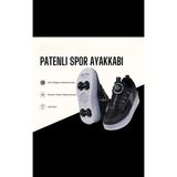 Mocno Patenli Işıklı Spor Ayakkabısı & Tekerlekli Sneakers Siyah - 31