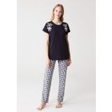 Mod 3267 Pamuklu Sıfır Yaka Kısa Kol Bayan Pijama Takım