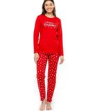 Mod Kadın Kırmızı Uzun Kol Pijama Takım 3968
