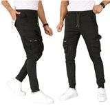 MOD10 Erkek Haki Slim Fit Kargo Cep Pantolon - Beli Ve Paçası Lastikli haki 32